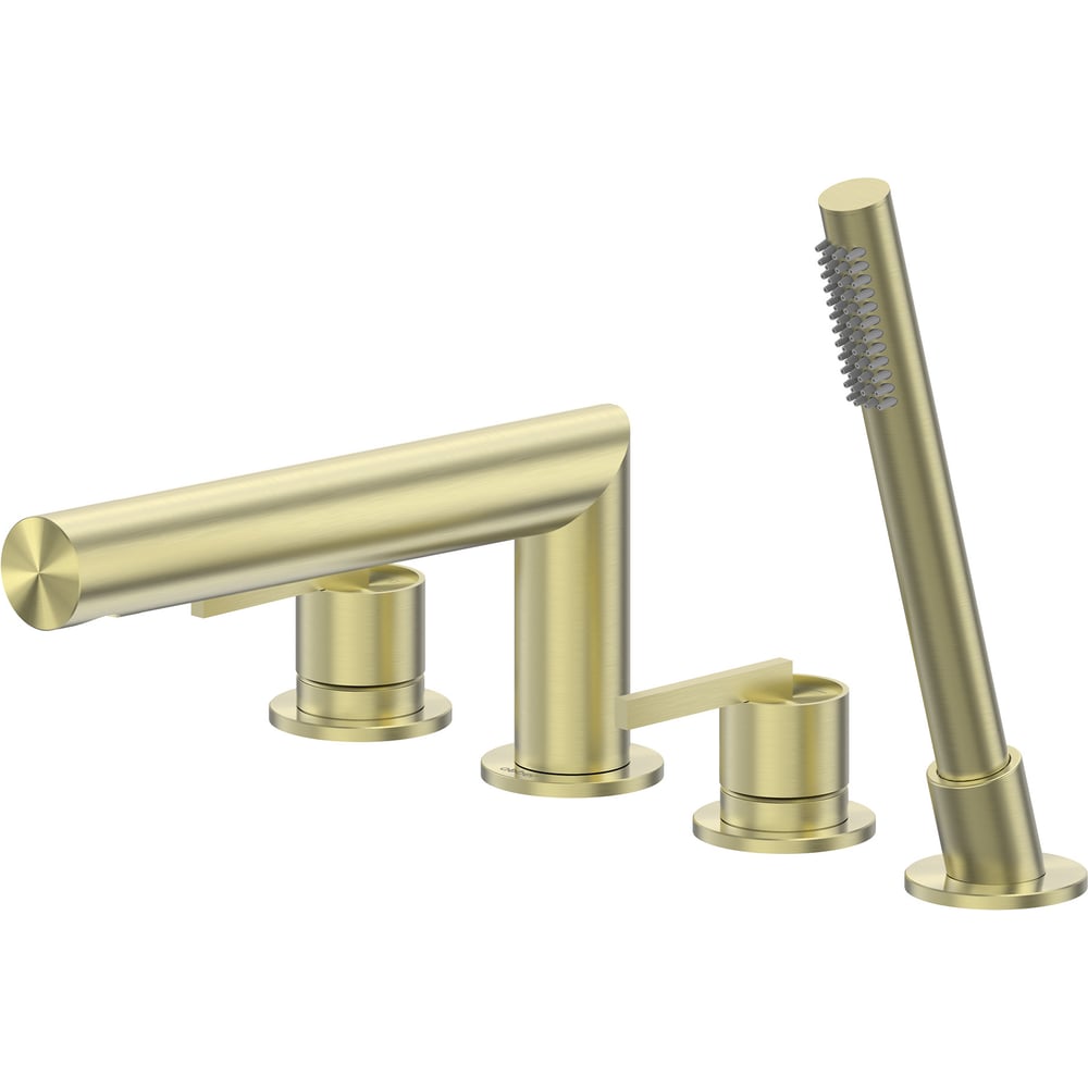 Изображение товара Смеситель ABBER Perfekte 316 на борт ванны с лейкой, золото брашированное AF8A13BG