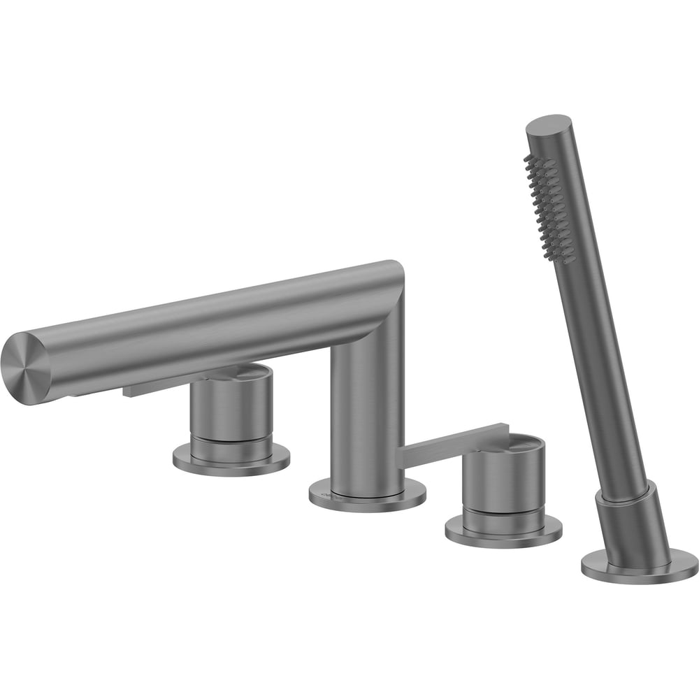 Изображение товара Смеситель ABBER Perfekte 316 для ванны на борт с лейкой оружейная сталь матовый