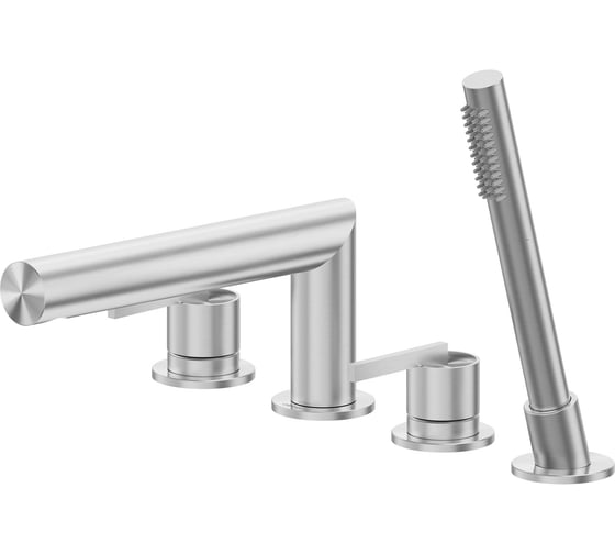 Изображение товара Смеситель ABBER Perfekte 316 на борт ванны с лейкой, сталь брашированная AF8A13BST