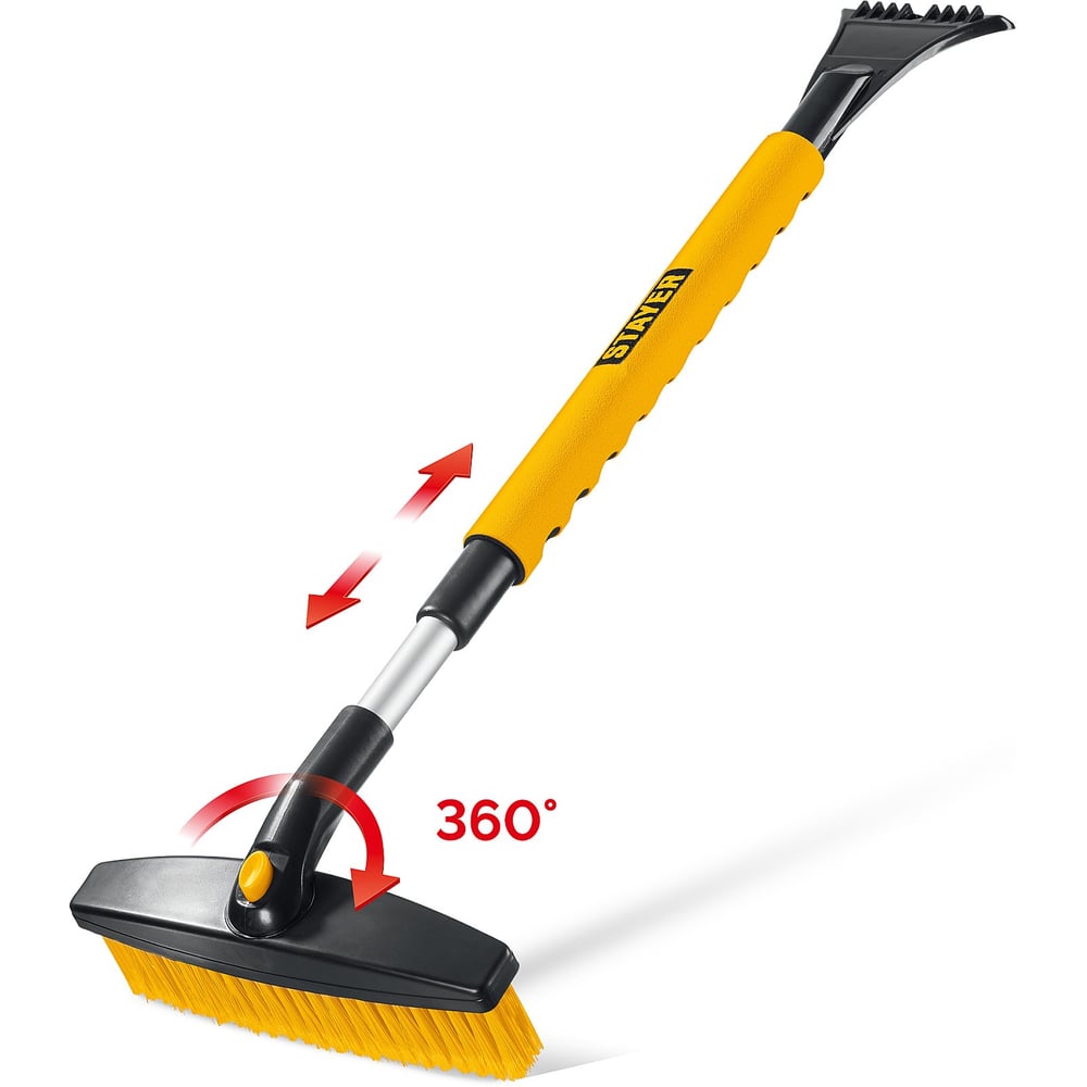 Изображение товара Телескопическая щётка с поворотной головой от снега STAYER 1065 мм