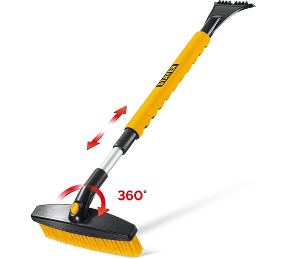 Изображение товара Телескопическая щётка с поворотной головой от снега автомобильная STAYER 805-1065 мм 61048