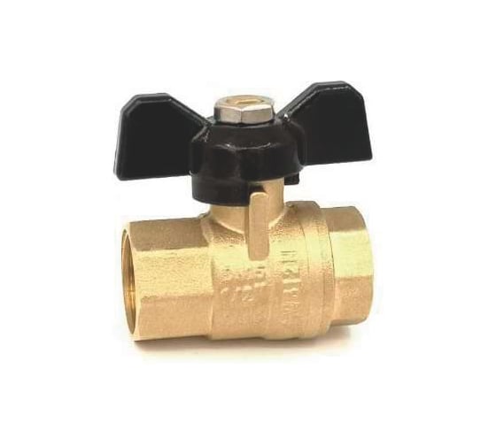 Изображение товара Кран шаровой газовый жёлтый ViEiR 3/4 внутренняя резьба бабочка для газовых и водяных сетей VR101-02