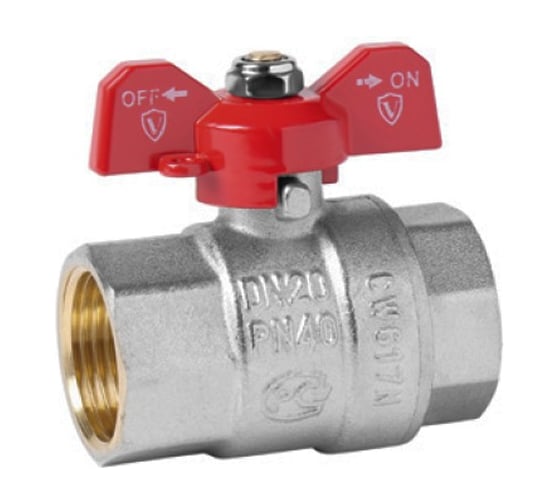 Изображение товара Кран шаровой ViEiR никелированный 1 внутренняя резьба бабочка для водоснабжения VR201-03