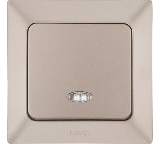 Изображение товара 1-клавишный выключатель NE-AD с подсветкой, 10А, 250В, Aras, Бронза, 1/12/120, 93-123-01-I