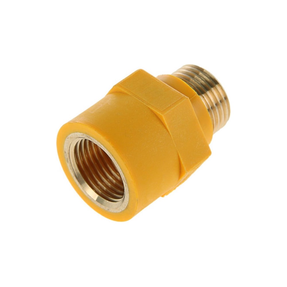 Изображение товара Газовый переходник комбинированный ViEiR ПЭ-латунь 1/2 на 1/2 с латунной вставкой