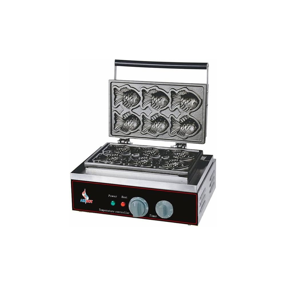 Изображение товара Вафельница Airhot рыбки WBF-6 A4105 с антипригарным покрытием и таймером