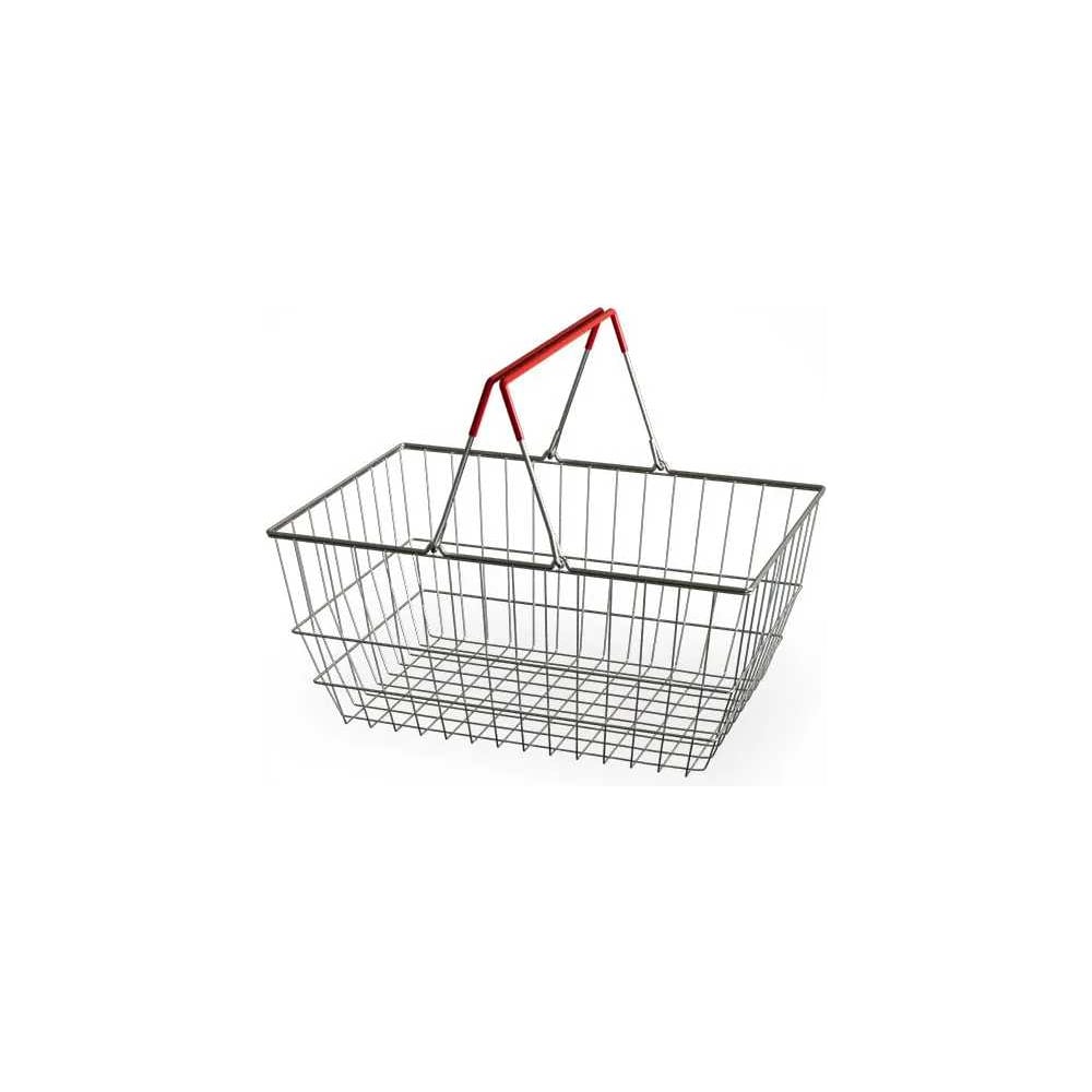 Изображение товара Корзина для торгового зала ЮНИТРЕЙД с 2 ручками красный кембрик