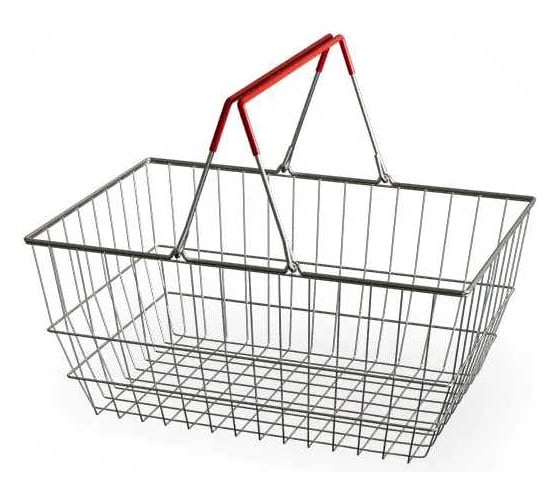 Изображение товара Корзина для торгового зала ЮНИТРЕЙД с 2-мя ручками, красный кембрик, 04.03.002.01.11.0001.00