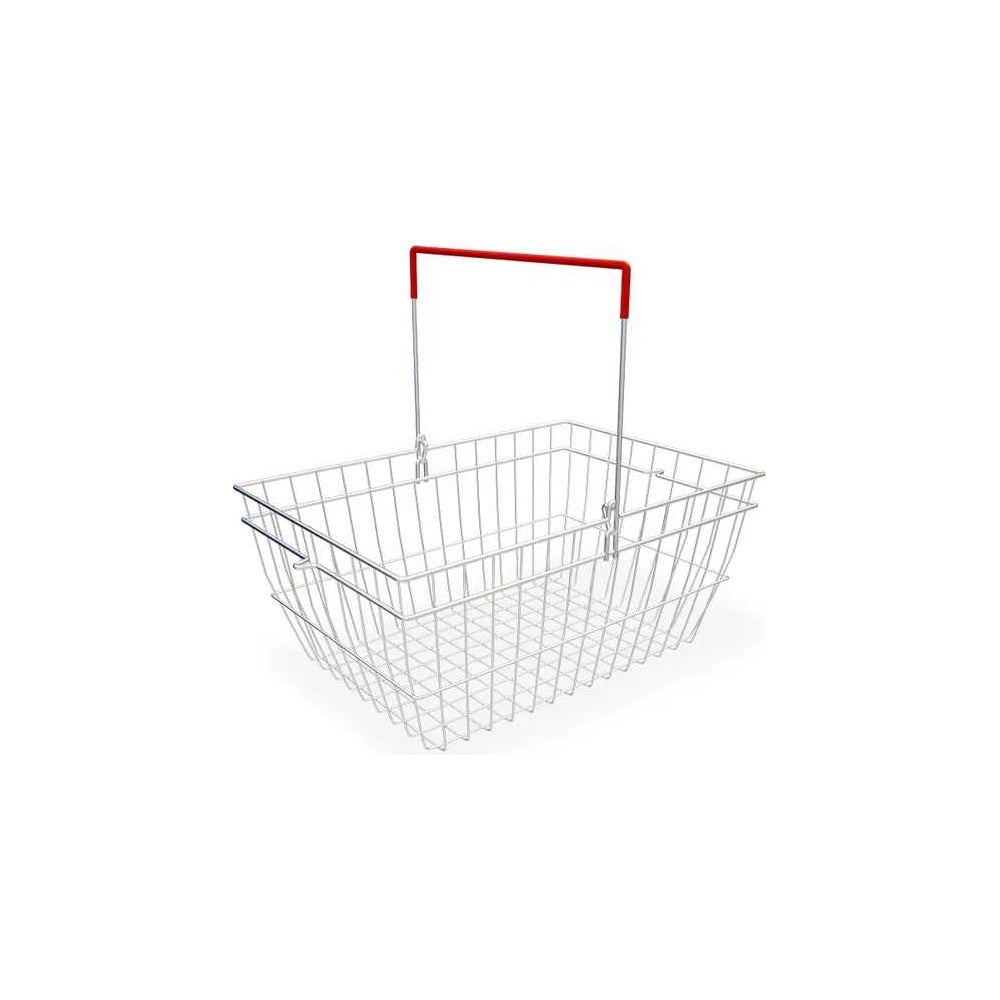 Изображение товара Корзина для торгового зала ЮНИТРЕЙД с 1-ой ручкой красный кембрик
