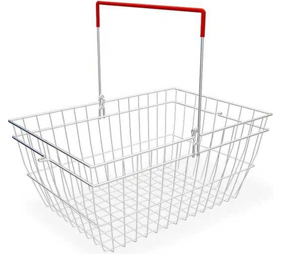 Изображение товара Корзина для торгового зала ЮНИТРЕЙД с 1-ой ручкой, красный кембрик, 04.03.003.01.11.0001.00