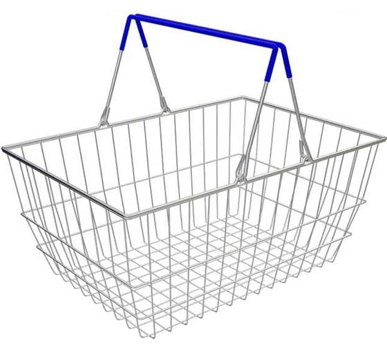 Изображение товара Корзина для торгового зала ЮНИТРЕЙД с 2-мя ручками, синий кембрик, 04.03.002.01.12.0001.00