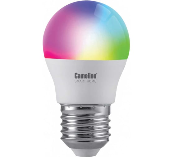 Изображение товара Светодиодная лампа Camelion Smart Home LSH7/G45/RGBСW/Е27/WIFI 7Вт Е27 RGB+DIM+CW 220В 14501
