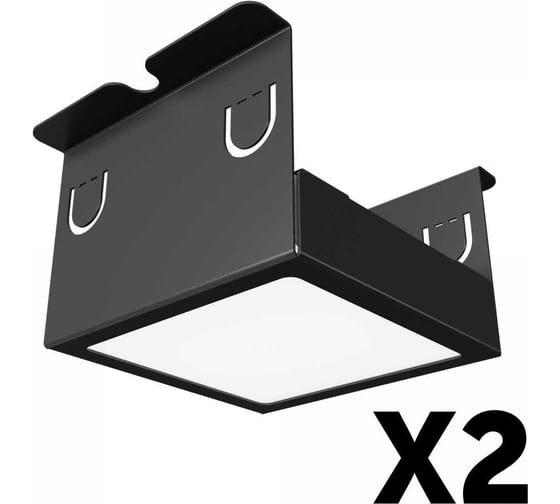 Изображение товара Светильник для грильято Geniled 2шт по 10Вт 4000К для ячейки 75x75 мм ширина ламели 10 черный встраиваемый 27116_4000_black
