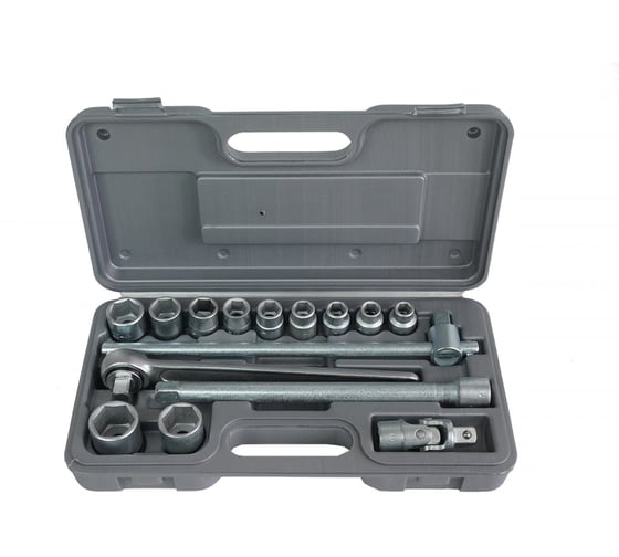 Изображение товара Набор торцовых головок НИЗ Шоферский инструмент №2Г, сталь 40Х, 1/2, в пластиковом кейсе, 15 предметов 57091025