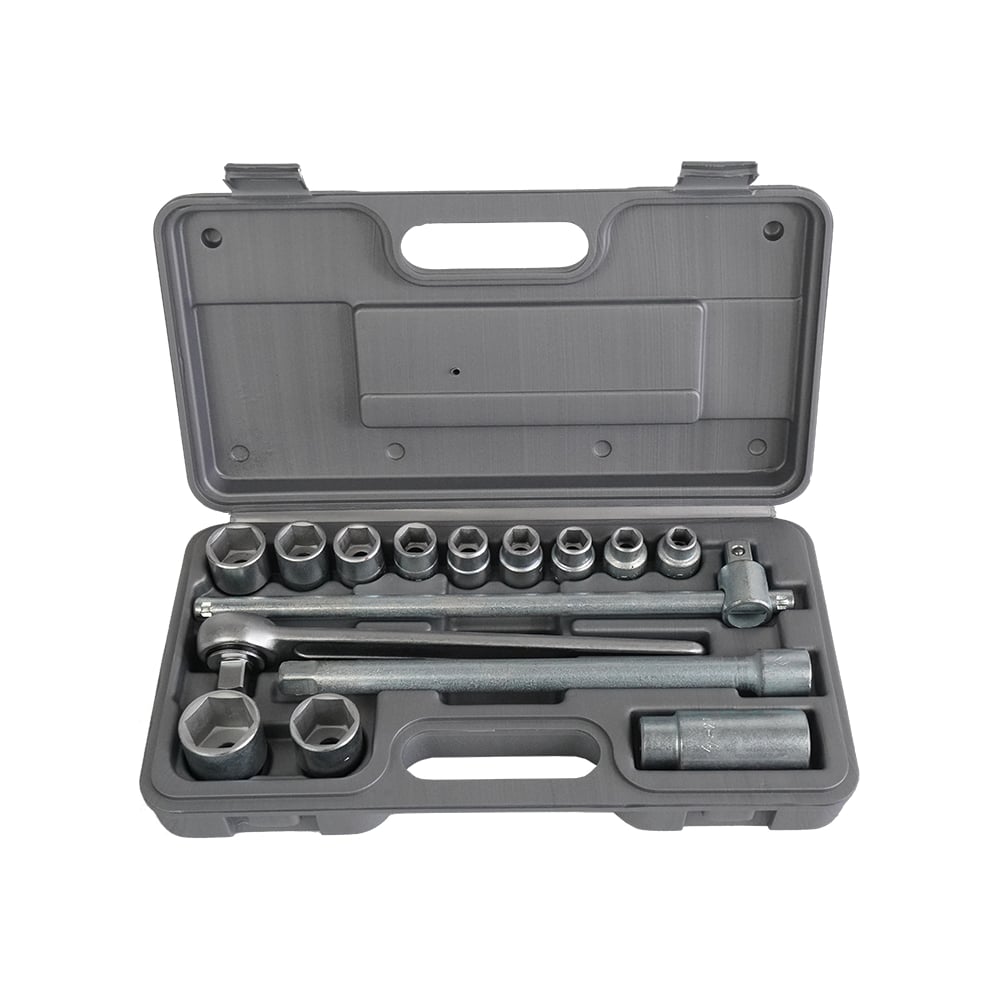 Изображение товара Набор торцовых головок НИЗ Шоферский инструмент №2В 15 предметов в пластиковом кейсе
