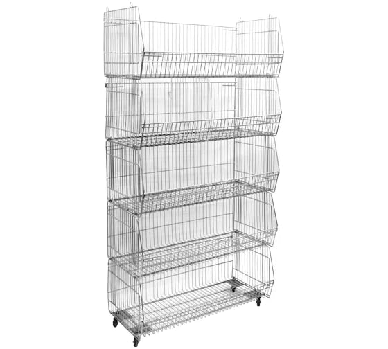 Изображение товара Контейнер разборный пятиярусный Юнитрейд (кош) 960х440х1775мм с колесами, о., 04.04.001.01.14.0001.00