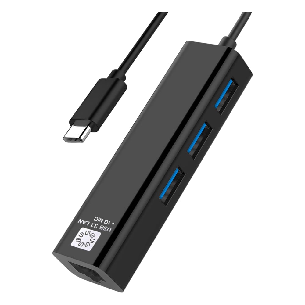 Изображение товара Сетевая карта 5bites USB3.1 RJ45 1 Гбит/с трехпортовая Type-C