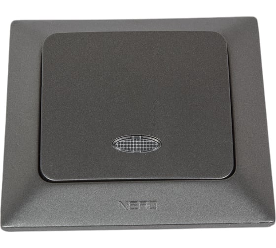 Изображение товара Выключатель NE-AD 1 клавиша с подсветкой, 10А, 250В, Aras, Графит 1/12/120, 93-121-01-I