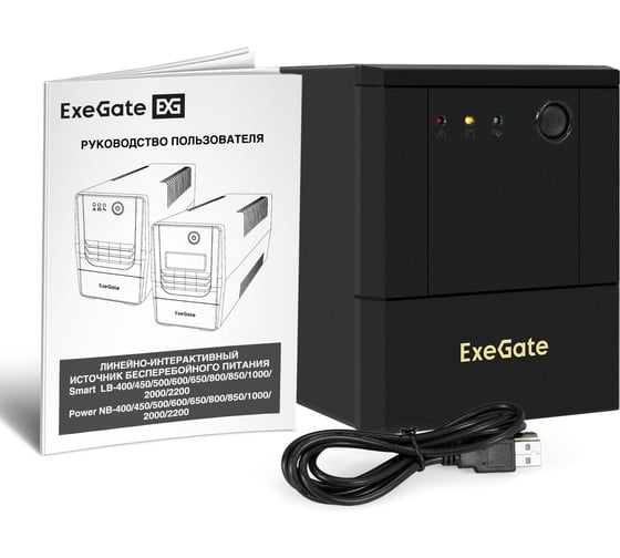 Изображение товара Источник бесперебойного питания ExeGate Power NB-2200.LED.AVR.8C13.USB 2200VA/1300W, LED, AVR, 8 C13, USB, батарея 12V 9Ah - 2 шт., металлический корпус, Black 299820