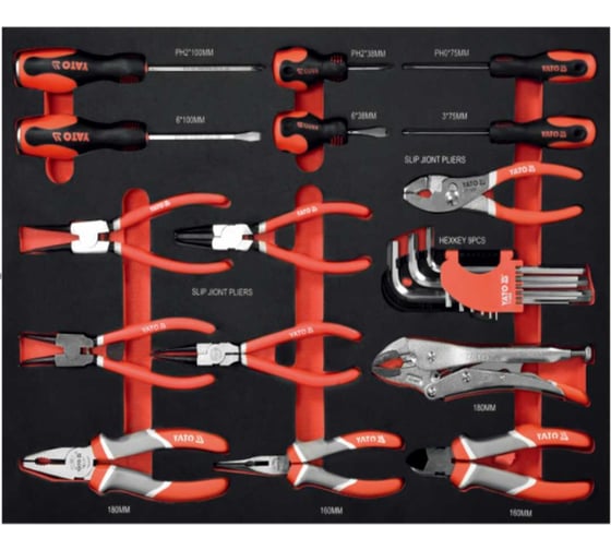 Изображение товара Набор инструмента в ложементе YATO 24 предмета, YT-55280T3 39655280 3092 1