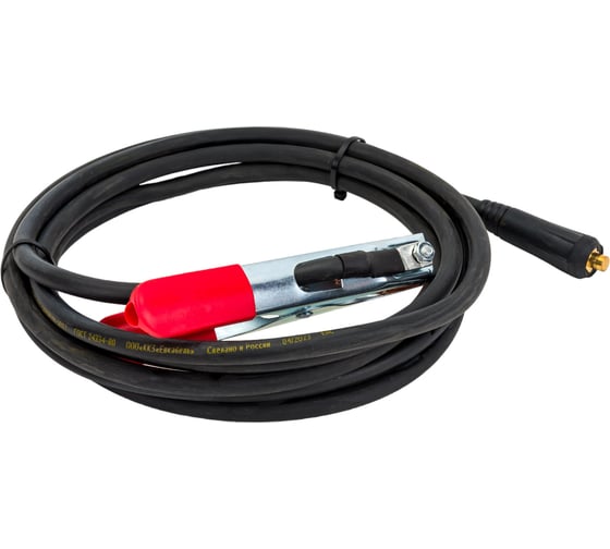 Изображение товара Комплект кабеля КГ16 мм с клеммой заземления 4 м вилка 10-25 Профессионал 806