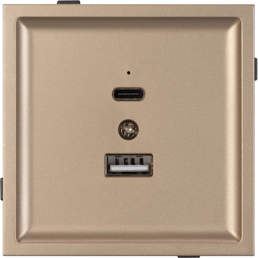Изображение товара Механизм USB розетки Arlight SCT-TENDO-MUAC-PL-GD с USB и USB Type C