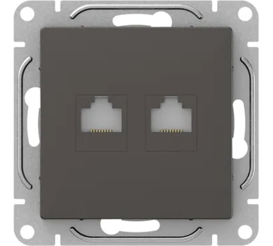 Изображение товара Механизм розетки EKF RJ45 - 2шт, (cat5), мокко Эпика UP1-SOM-2RJ45-5