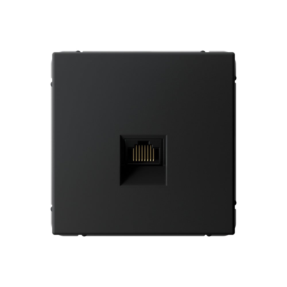 Розетка компьютерная Systeme Electric ArtGallery, RJ45, кат. 6A, механизм, Черный Шелк GAL001786