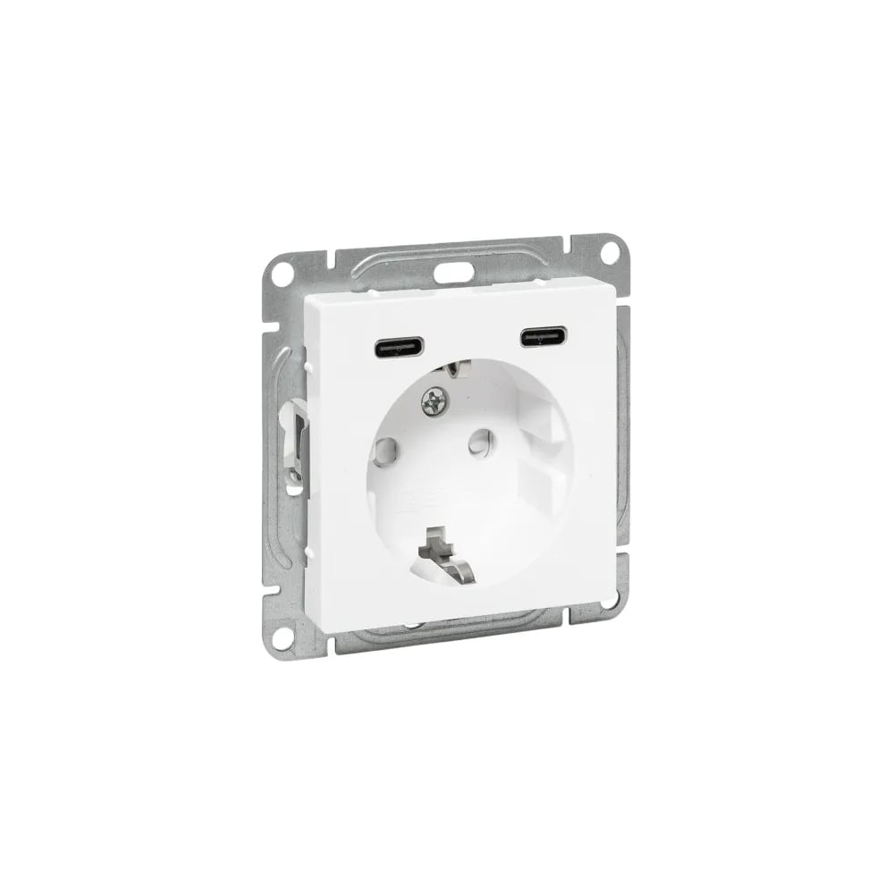 Изображение товара Механизм розетки EKF с USB-C 2 поста белый для встроенного монтажа