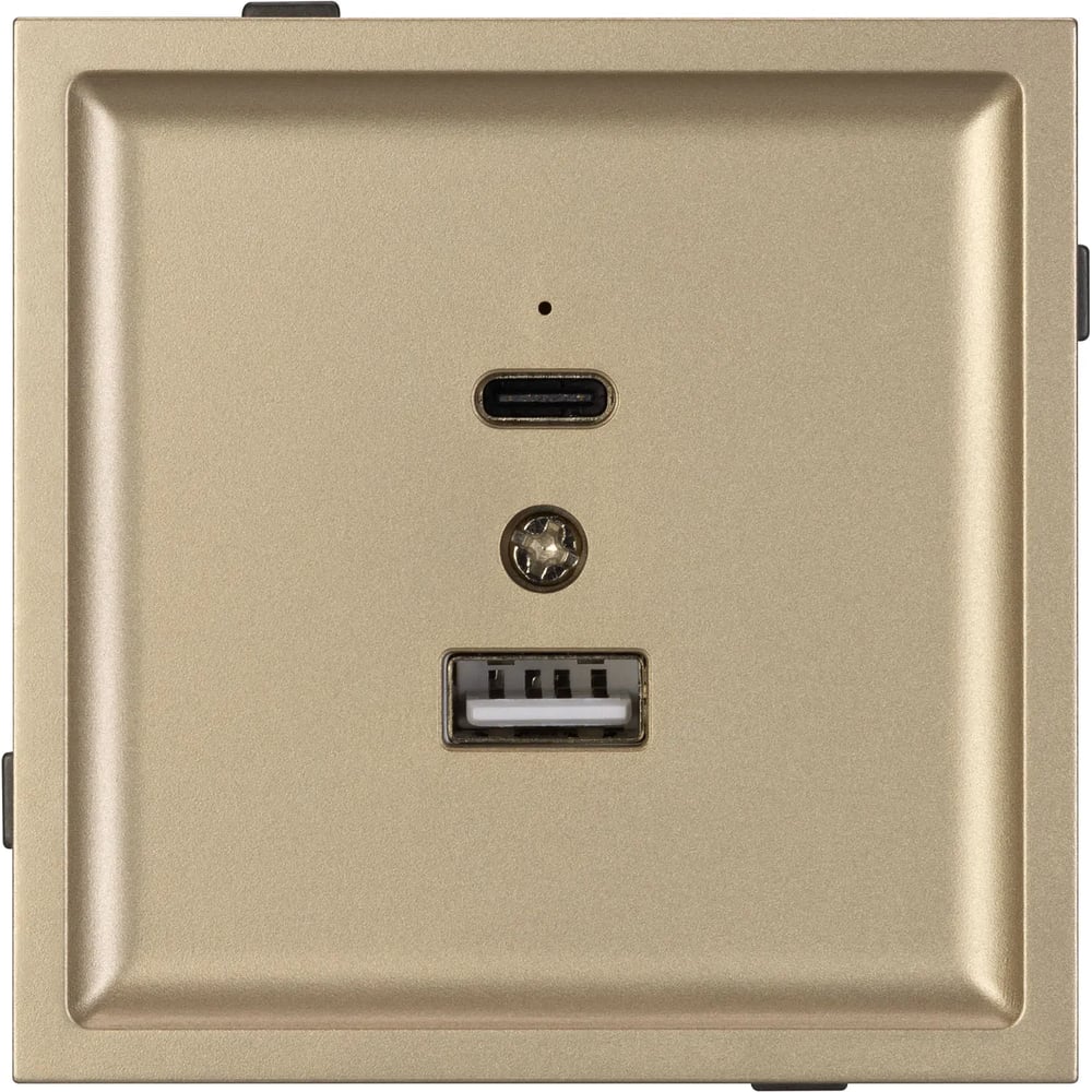 Изображение товара Механизм USB розетки Arlight SCT-TENDO-MUAC-SFPL-GD 2 USB порта и USB Type C