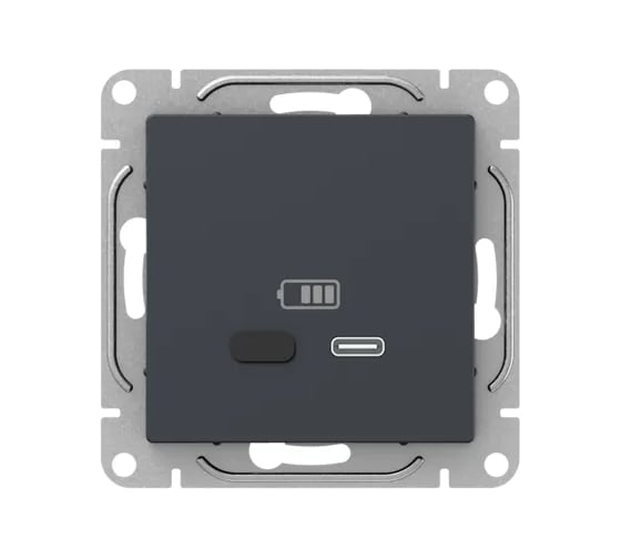 Изображение товара Механизм розетки EKF USB-С, быстрая, графит Эпика UP1-SOG-USBCF