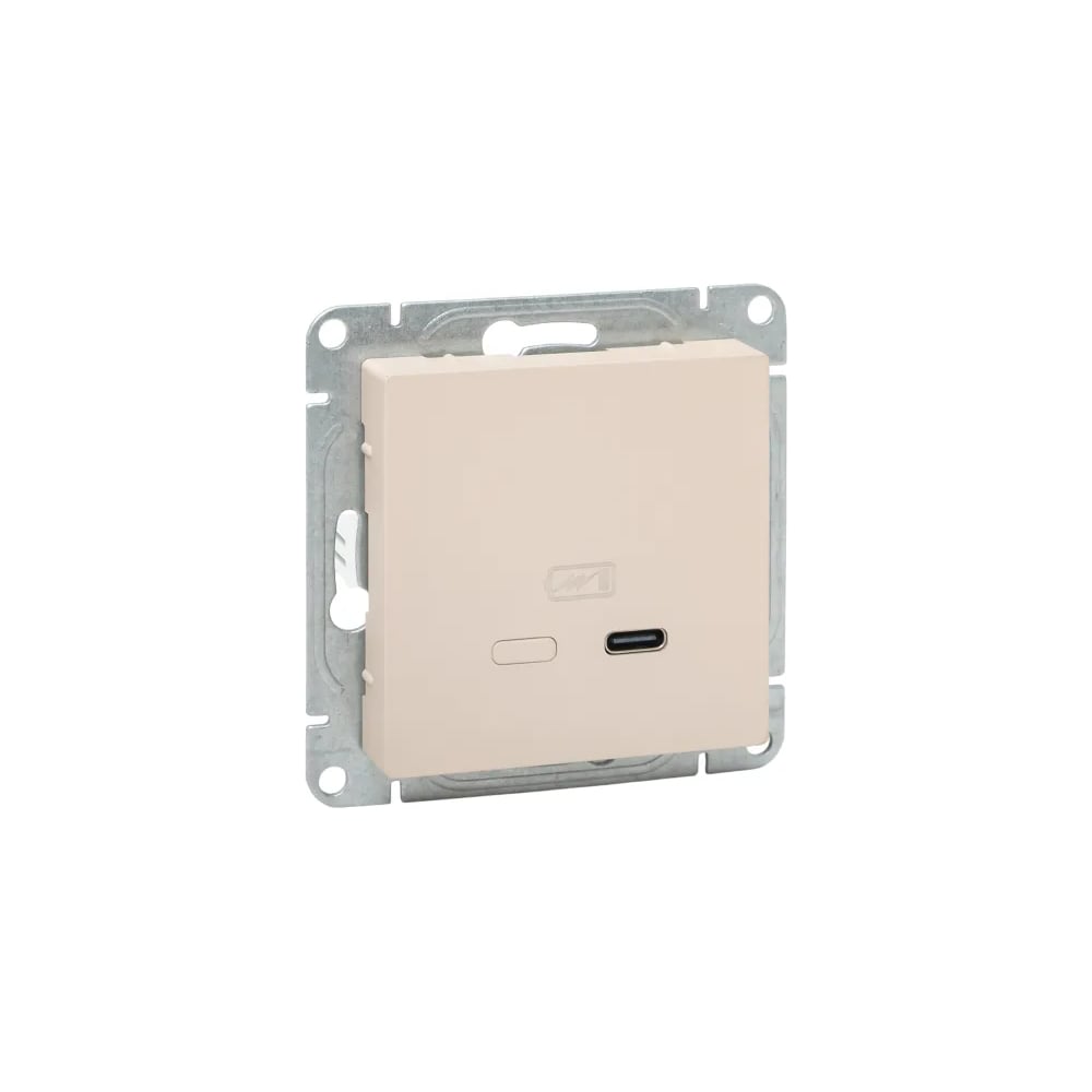 Изображение товара Механизм розетки EKF USB-С Эпика UP1-SOI-USBCF для встраиваемого монтажа кремовый