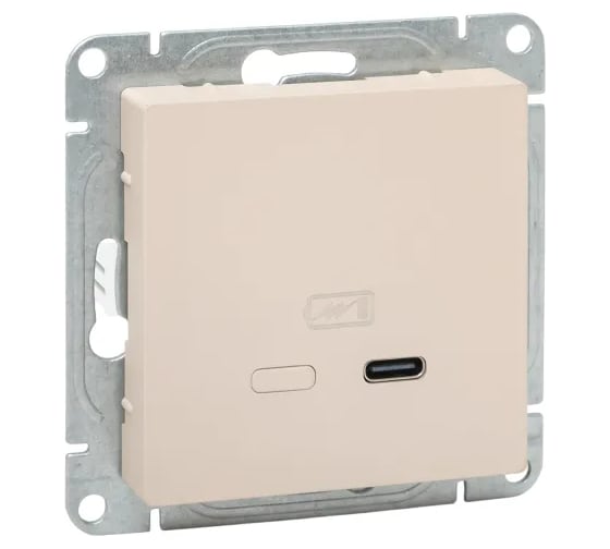 Изображение товара Механизм розетки EKF USB-С, быстрая, кремовый Эпика UP1-SOI-USBCF
