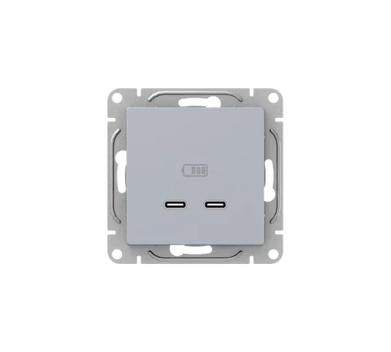 Изображение товара Механизм розетки EKF USB-C - 2шт, алюминий Эпика UP1-SOA-2USBC