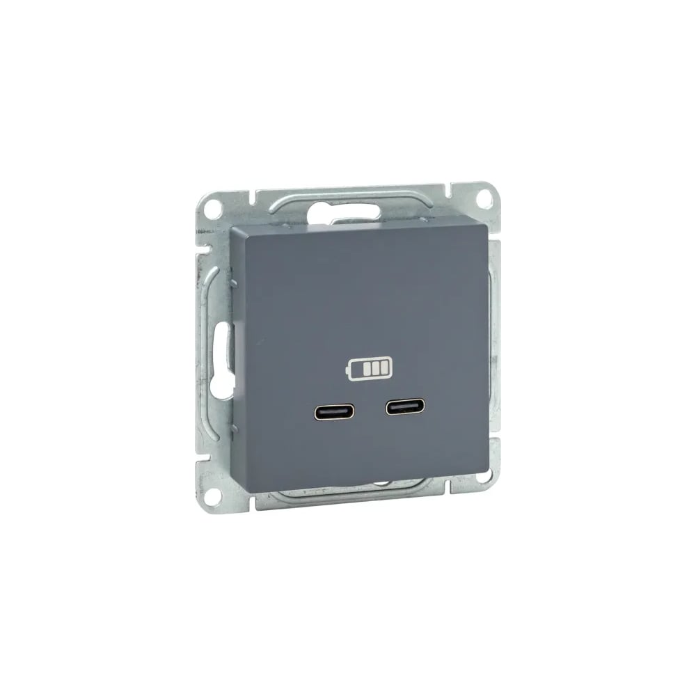 Изображение товара Механизм розетки EKF USB-C 2шт графит серия Эпика UP1-SOG-2USBC