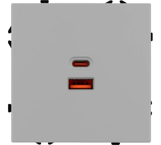 Изображение товара Механизм розетки Arlight с быстрой USB зарядкой SCT-NOBE-MUAC-SFPL-FC-IS 1шт 059447