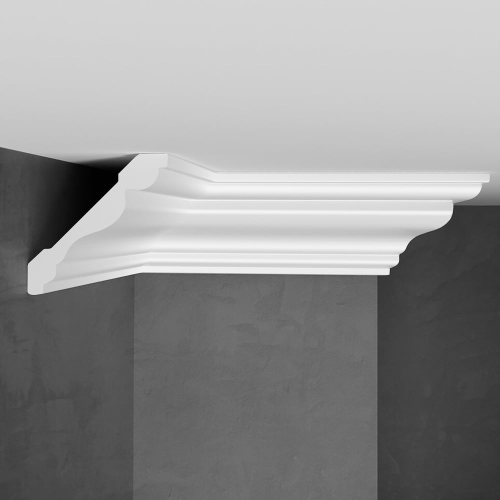 Изображение товара Потолочный плинтус Stenopol 77х77х2000 мм для отделки потолков