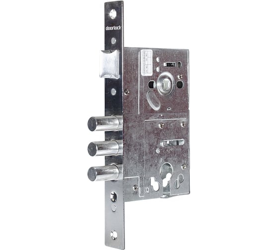 Изображение товара Корпус цилиндрового замка DOORLOCK DL8252С/60/85мм, хромированная фронтальная планка 26х230мм, реверсивный, диаметр ригелей 14 мм 75329