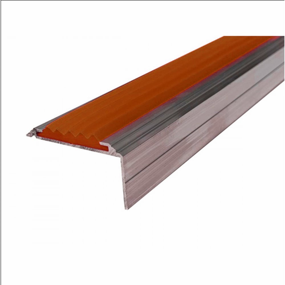 Изображение товара Противоскользящий алюминиевый угол-порог Элитпроф ECO 42х20 мм 2,7 м с красной резиновой вставкой