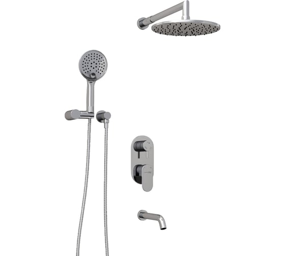 Изображение товара Встраиваемый комплект для ванны WasserKRAFT с верхней душевой насадкой, лейкой и изливом A175819