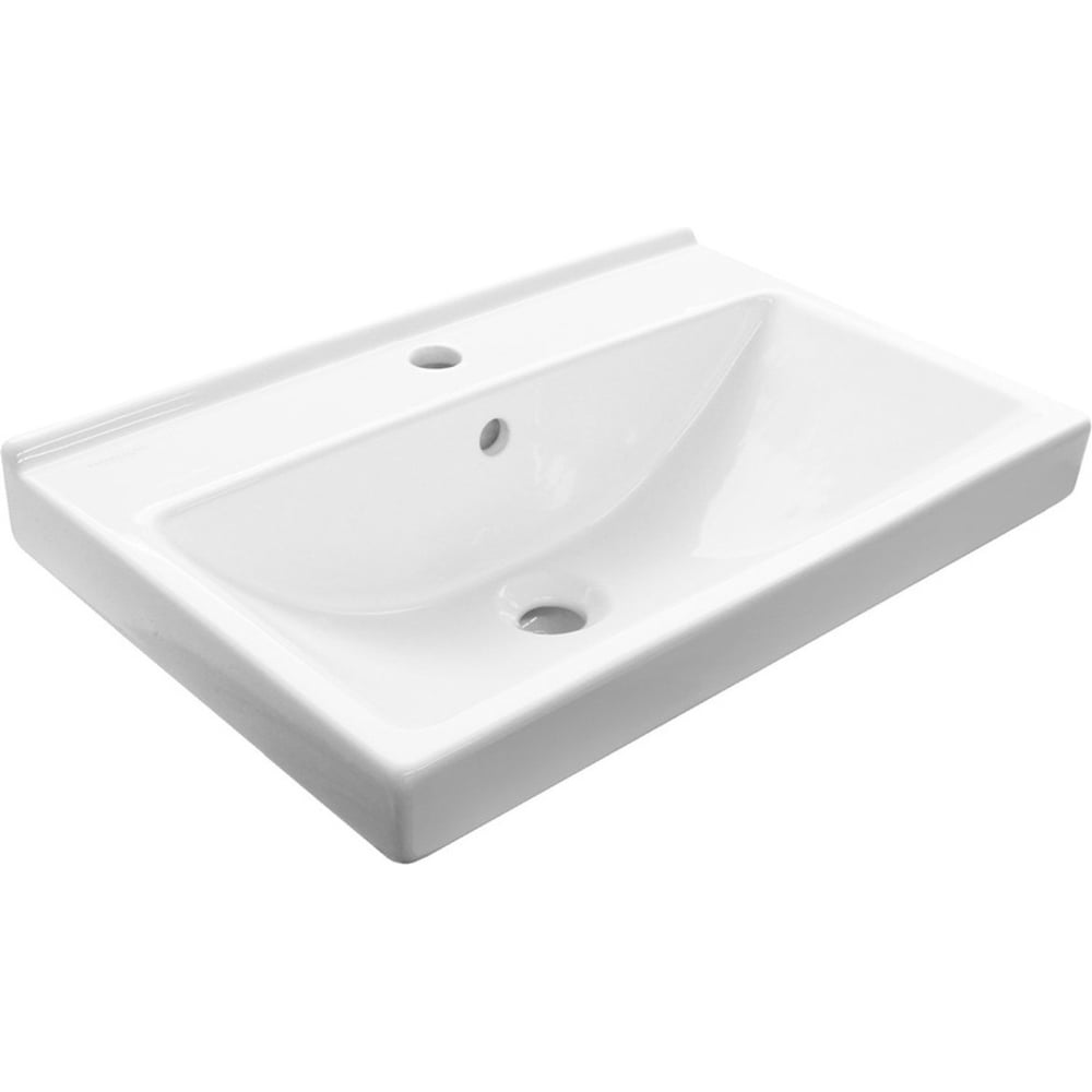 Изображение товара Тумба с раковиной RUVANN AQVI 60 + Фест 60, современная ванная, белая керамика