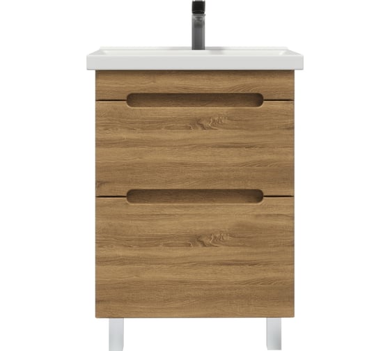 Изображение товара Тумба с раковиной RUVANN AQVI 60 + Фест 60 в ванную напольная Голд крафт Т.AQVI-GK.П-60Н-KIT-FES