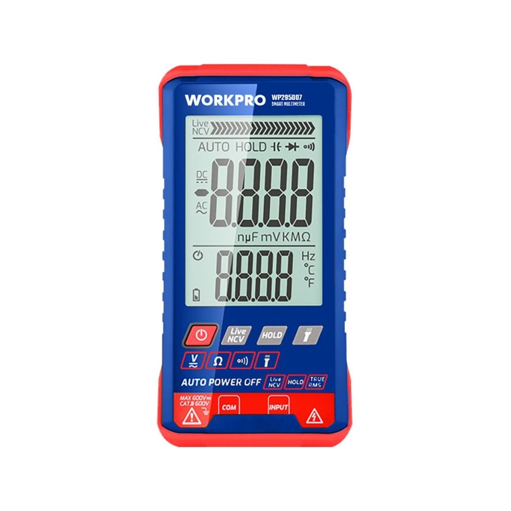 Изображение товара Цифровой мультиметр Workpro WP295007 полупрофессиональный с подсветкой
