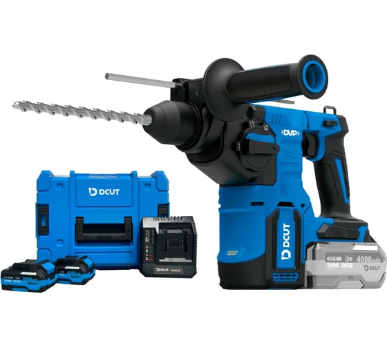 Изображение товара Перфоратор DCUT набор SDS plus, бесщёточный, 21В, 3р,2акк 4Ah DABA0421, +з/у DCBA0421, кейс DBOX-T1F-R0221 DCRJ0221-BOXSet-SP2