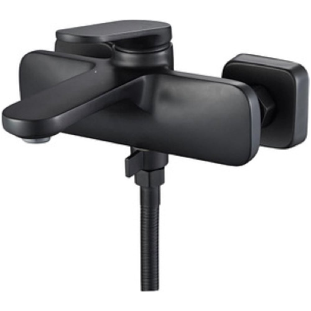 Изображение товара Смеситель для ванны и душа ALOUTE однорычажный с коротким изливом и черным матовым покрытием