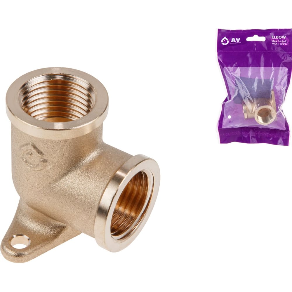 Изображение товара Латунный угольник AV Engineering 1/2 дюйма внутренней резьбы 90 градусов
