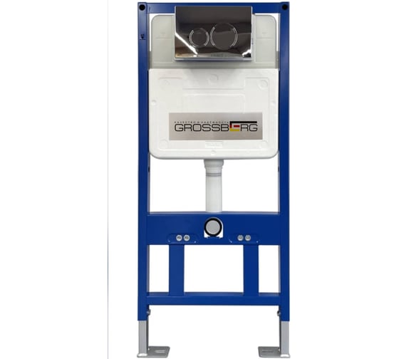 Изображение товара Инсталляция для подвесного унитаза GROSSBERG AJ200+кнопка SD003 хром AJ200+SD003