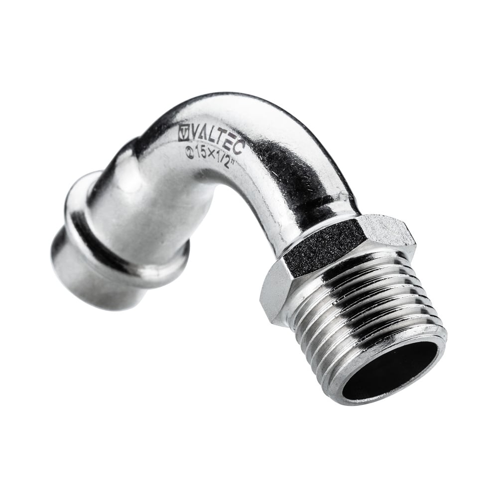 Изображение товара Отвод 90 с переходом на нар. р. Valtec, нерж. сталь 18х3/4 VTi.957.I.001805