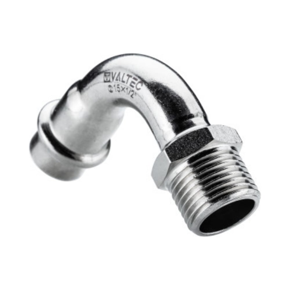 Изображение товара Отвод 90 с переходом на нар. р. Valtec, нерж. сталь 22х1/2 VTi.957.I.002204