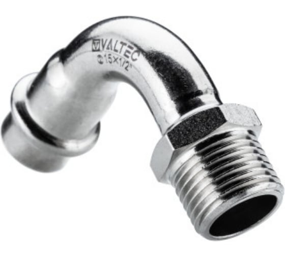 Изображение товара Отвод 90 с переходом на нар. р. Valtec, нерж. сталь 22х1/2 VTi.957.I.002204
